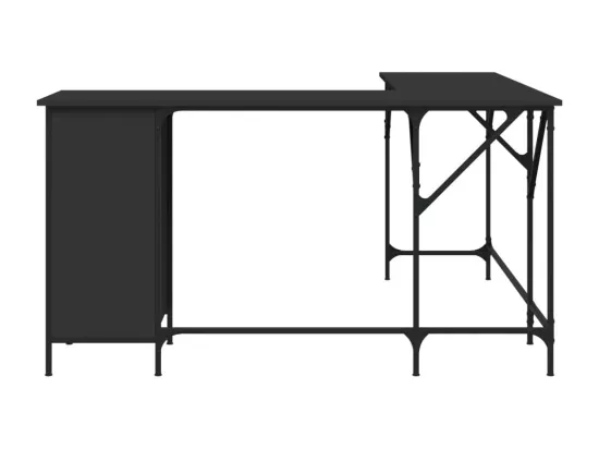 Bureau noir 141x141x75 cm bois d'ingénierie