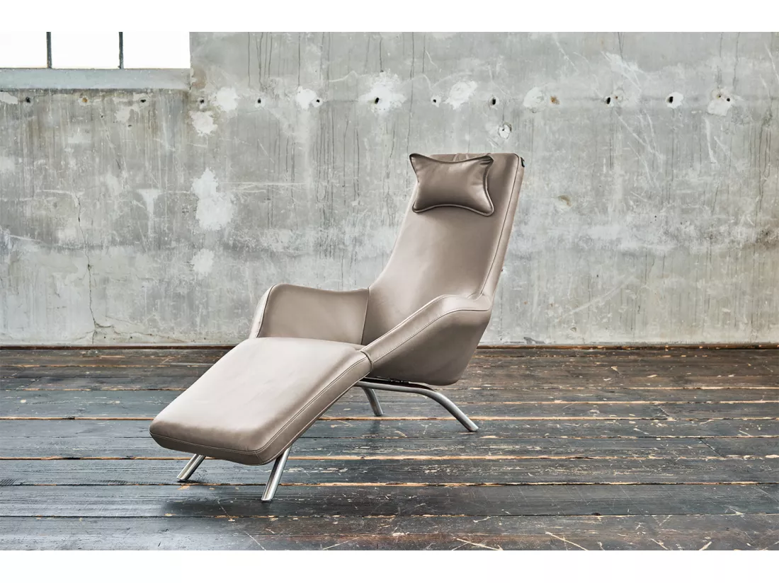Fauteuil - gris clair cuir - CAVAL