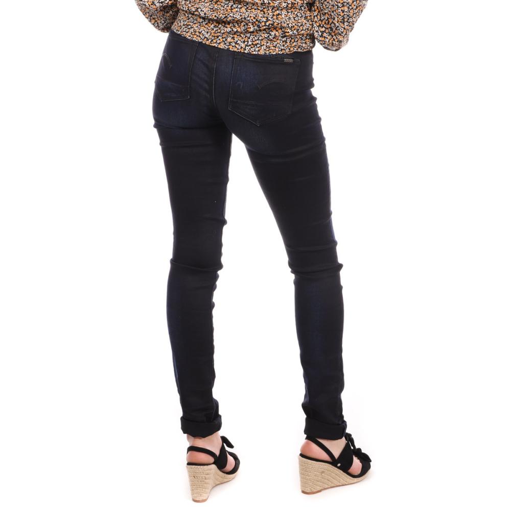 G-Star RAW Jean Slim Enduit Marine Femme G-Star 3301 Contour