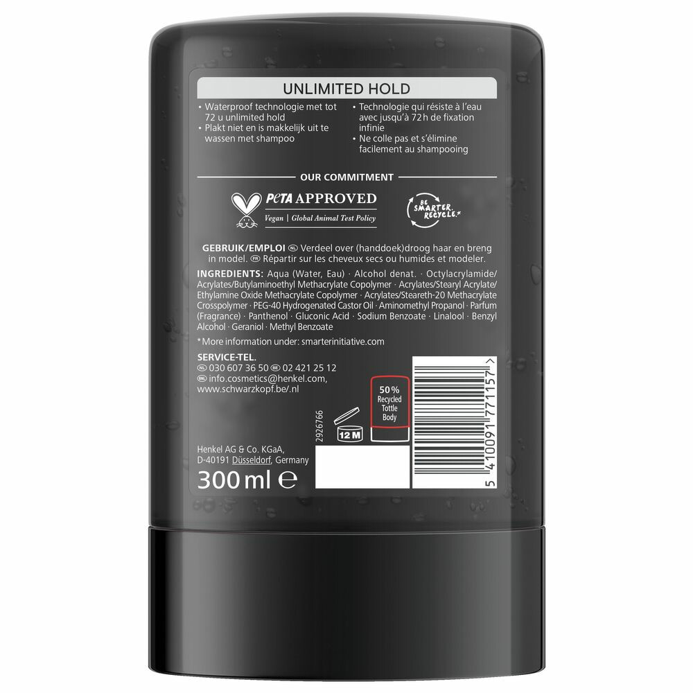 Taft Men Power Gel Unlimited Hold 7300 ml