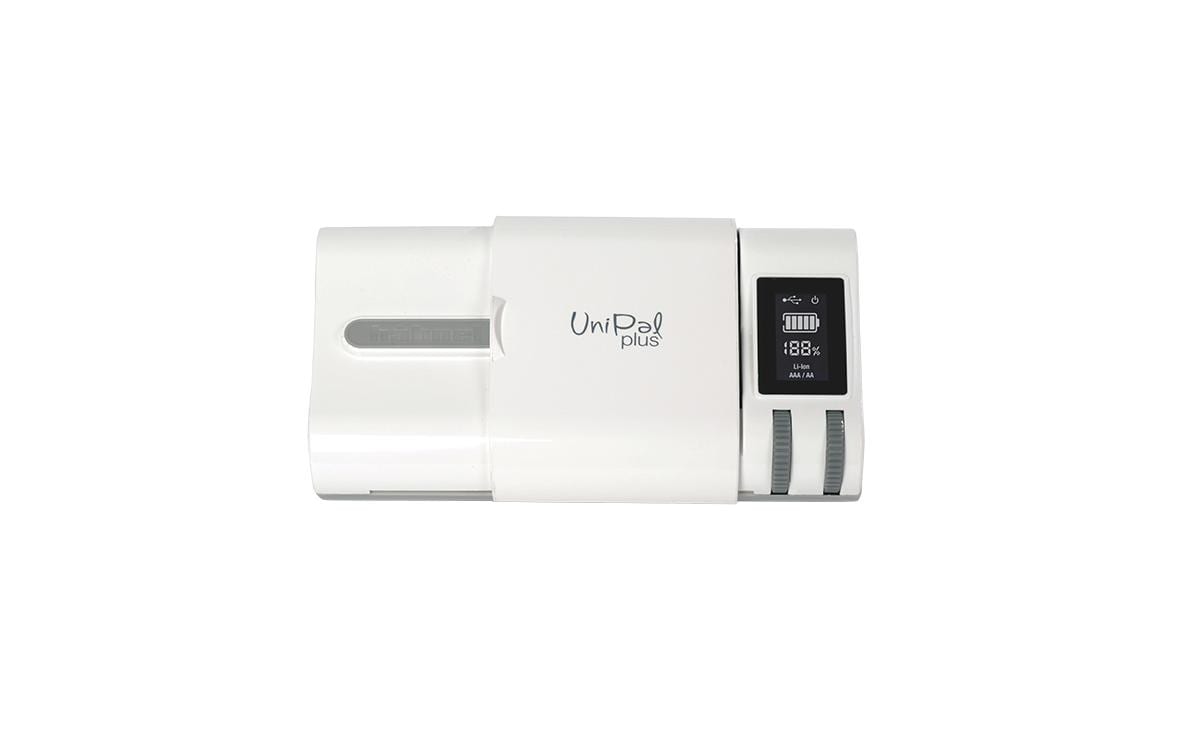 Ladegerät UniPal PlusUniversal Li-Ion Ladegerät mit USB Ausgang