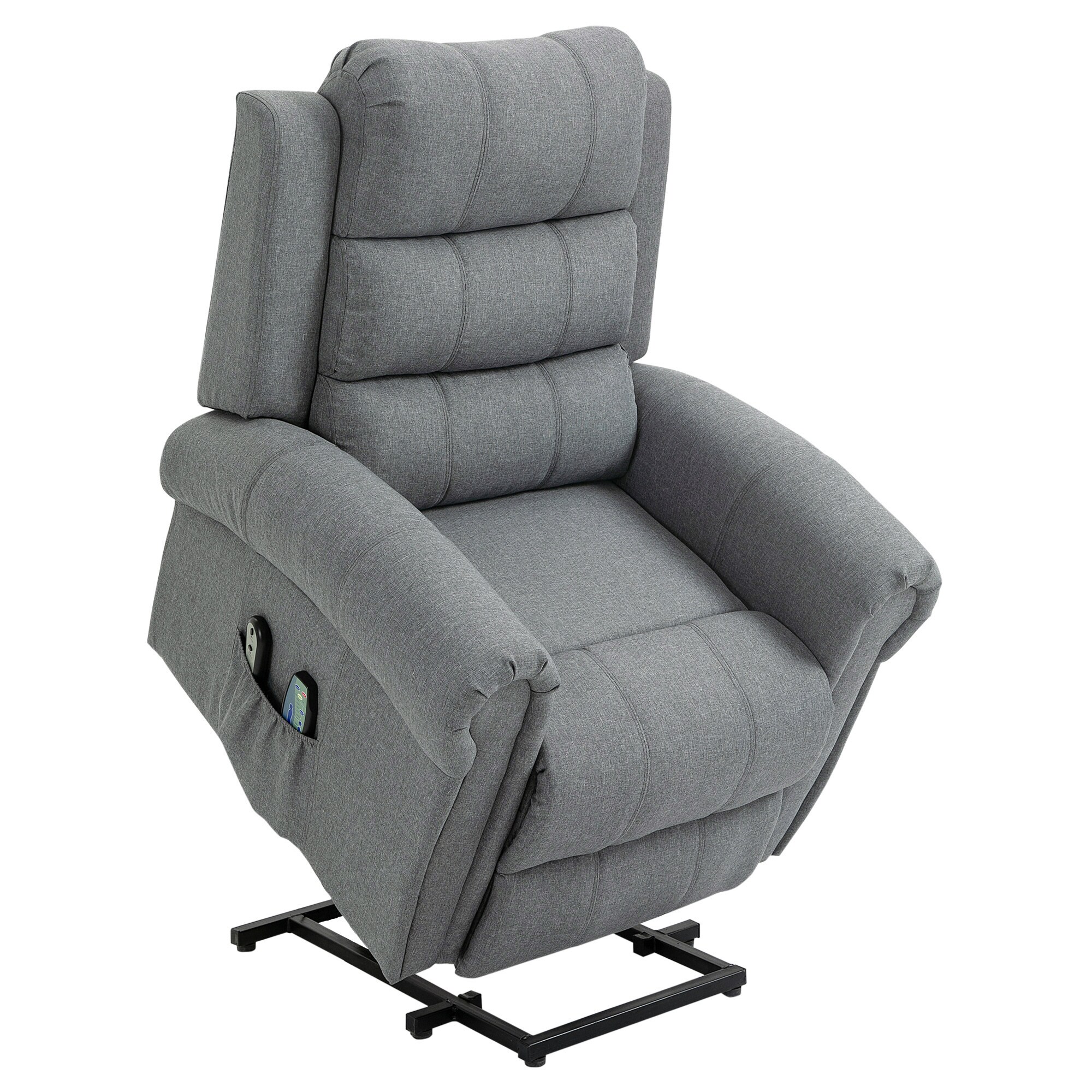 HOMCOM Massagesessel mit Aufsteh- und Wärmefunktion grau 96 x 98 x 105 cm (BxTxH)
