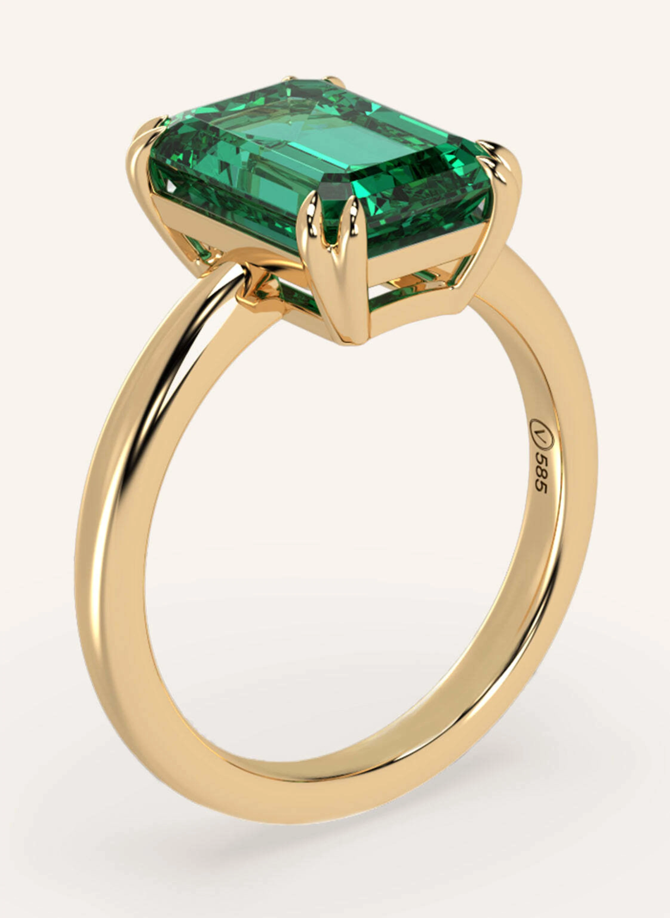 VEYNOU Ring EDEN ESSENCE aus 14 Karat Gelbgold und 3,0ct. lab-grown Smaragd