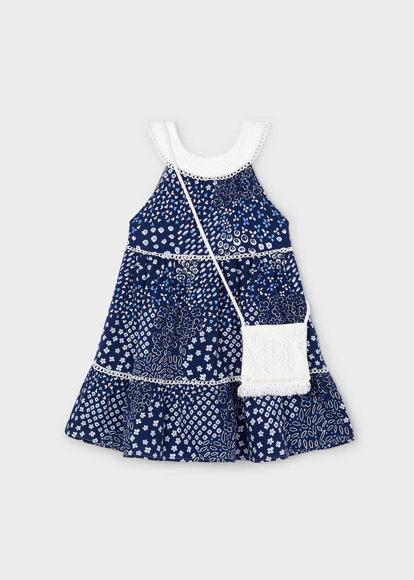Vestido com bolsa de guipure para meninas da Granada