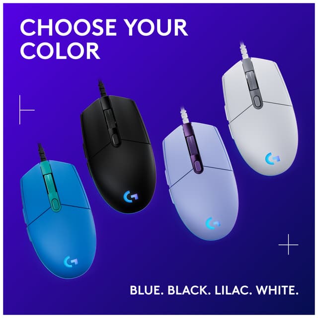 Logitech G203 Lightsync gaming mus (hvid)