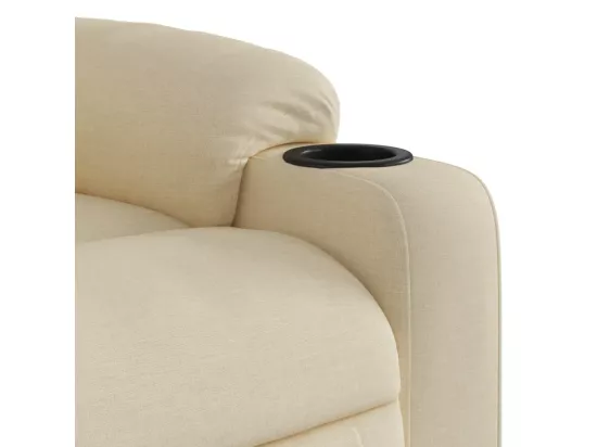 Fauteuil massant inclinable Crème Tissu
