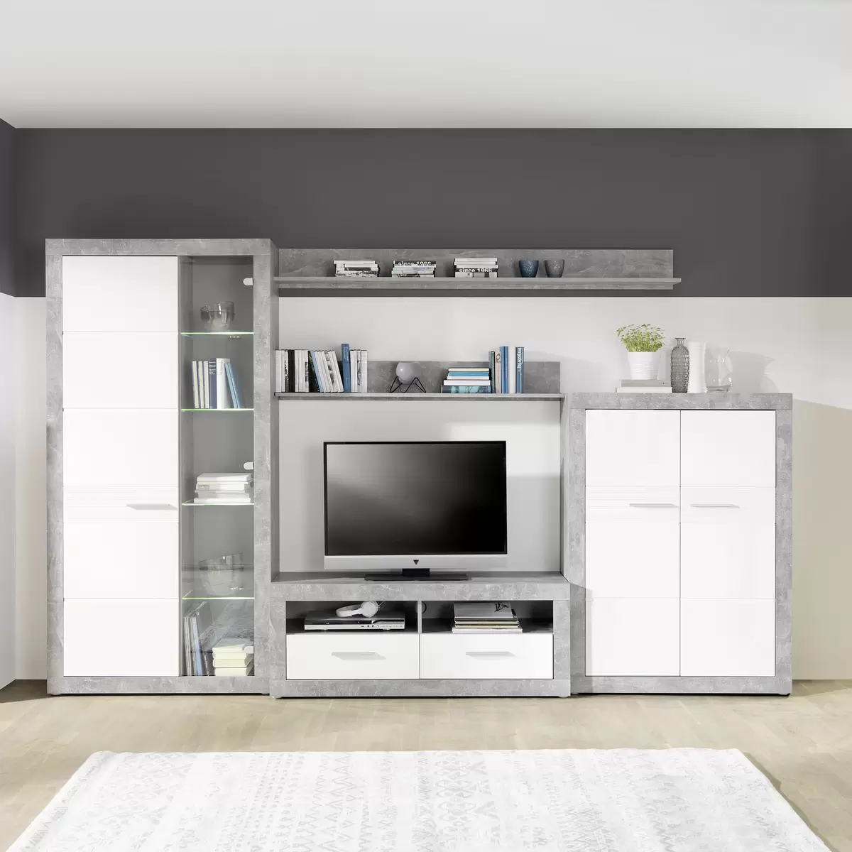 Sideboard Malta weiss,Betonoptik