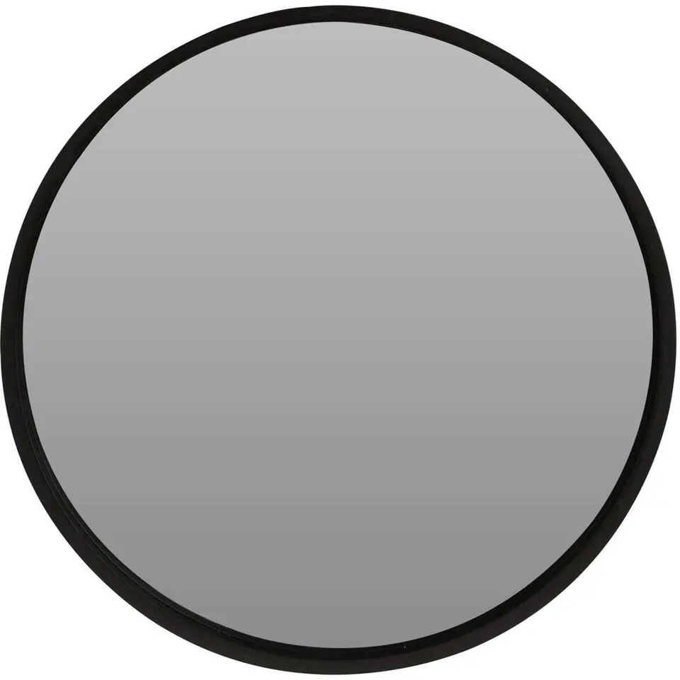 Wandspiegel - rond - houten frame - zwart - D50 cm