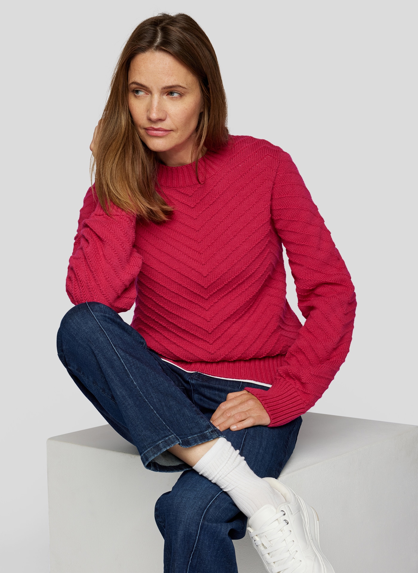 Rabe Strickpullover mit Ripp-Muster
