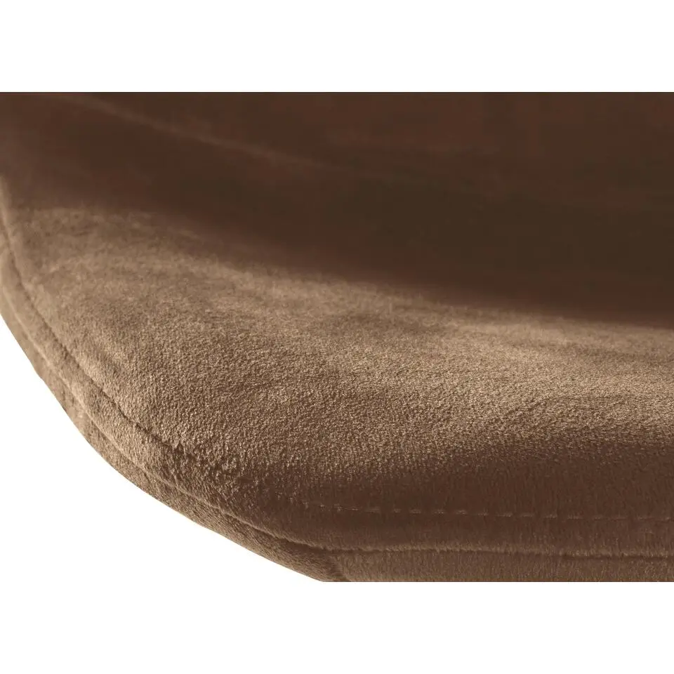 CLP Barkruk Divo zwart Frame - Fluweel - bruin
