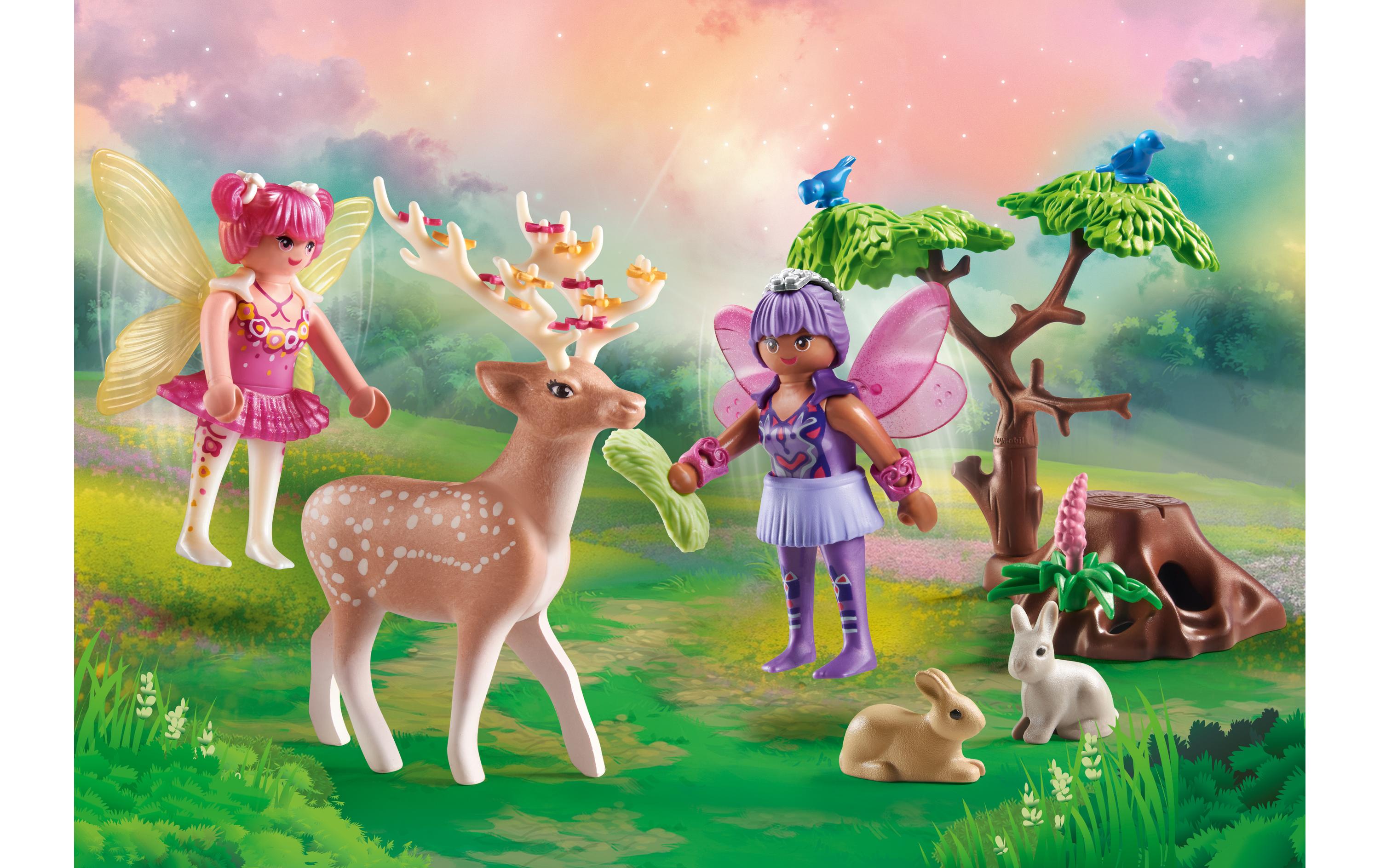 Fairies Feen mit süssen Waldtieren 71800Spielfiguren-Set