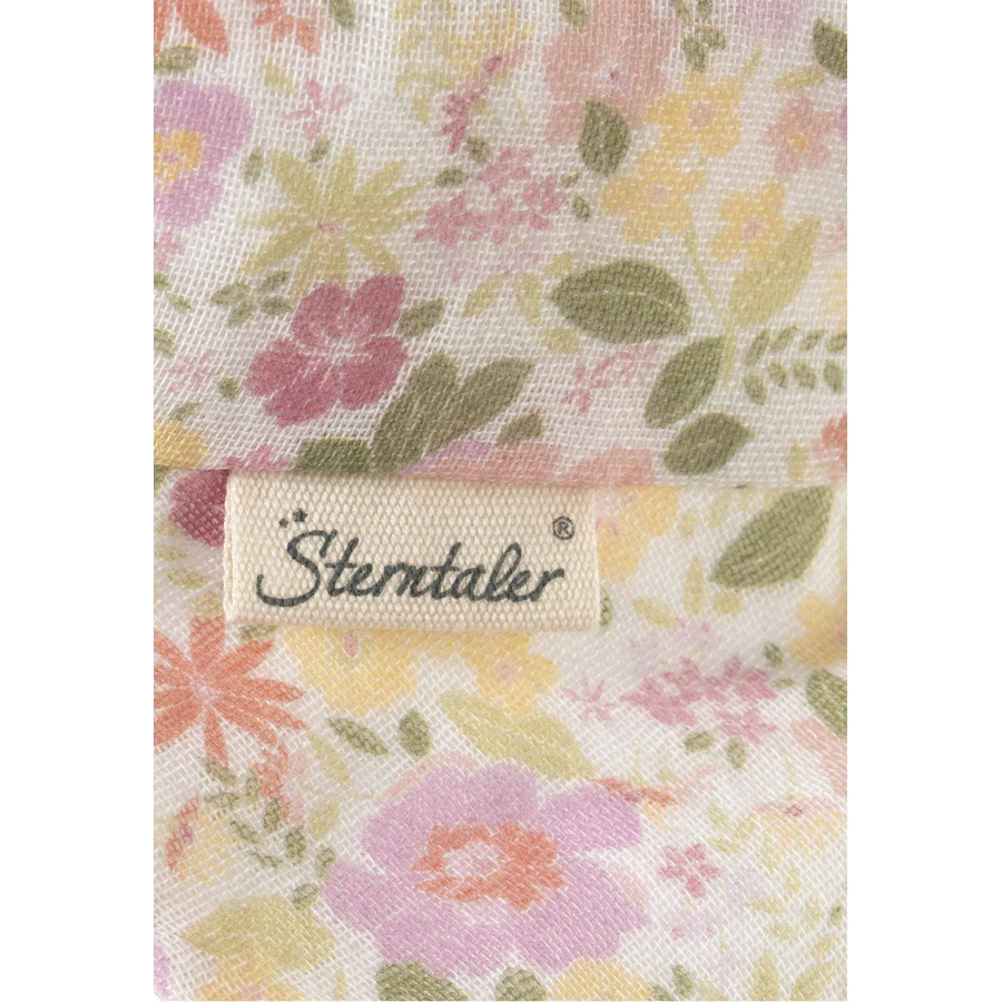 Sterntaler Schirmmütze mit Nackenschutz Blümchen ecru