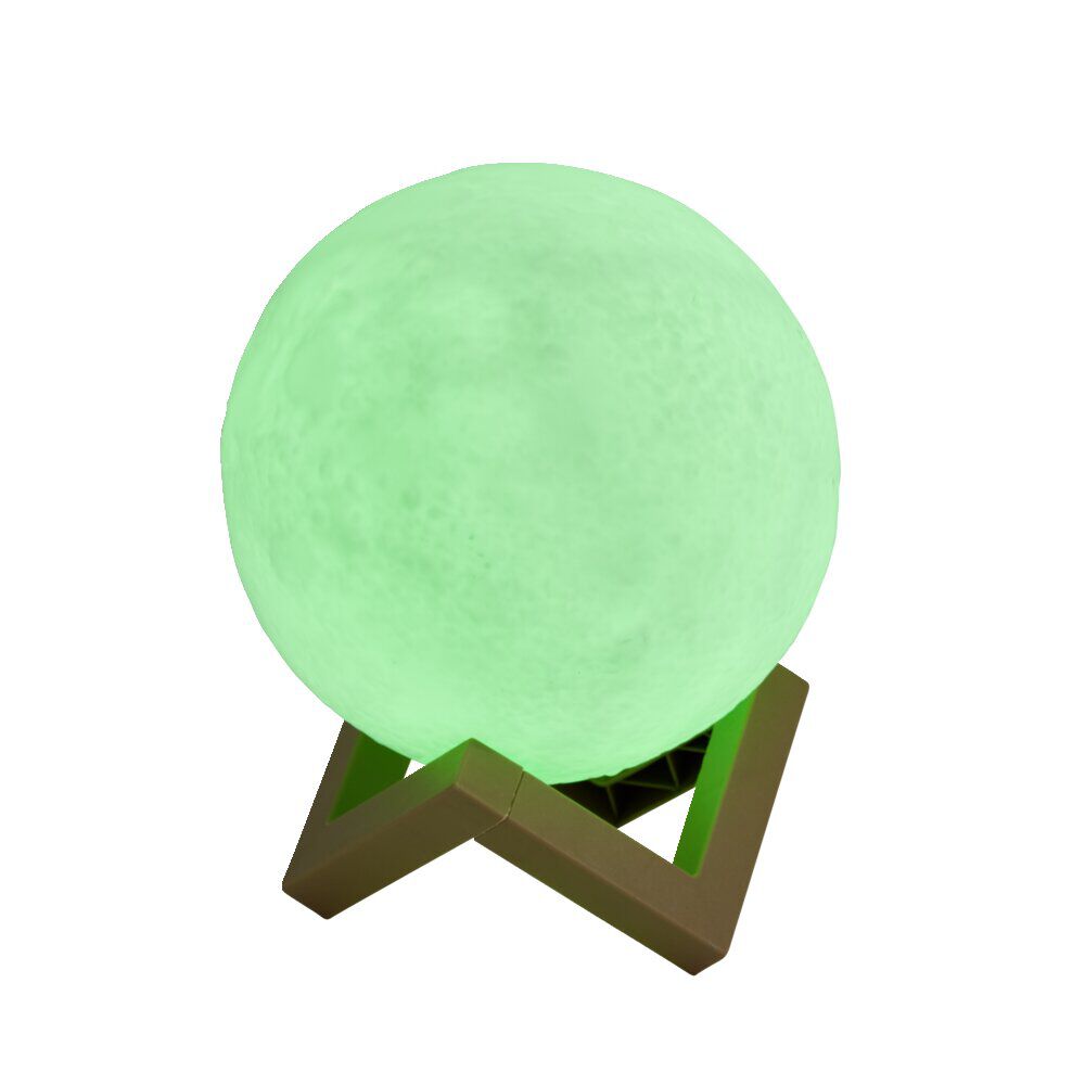 Lampe lune avec support en bois Ø15cm