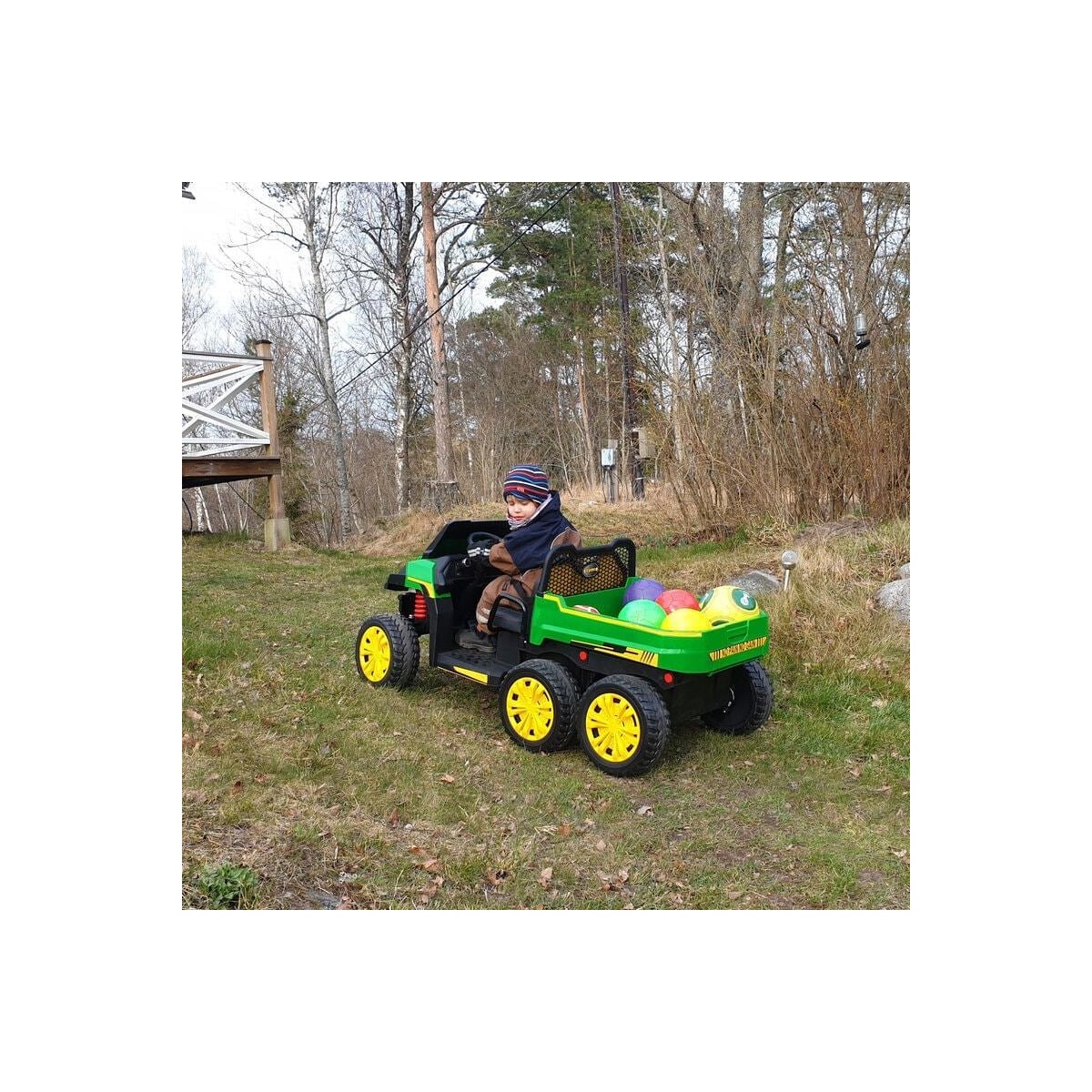 Elbil Truckster 4WD 12V - Grønn-Grå