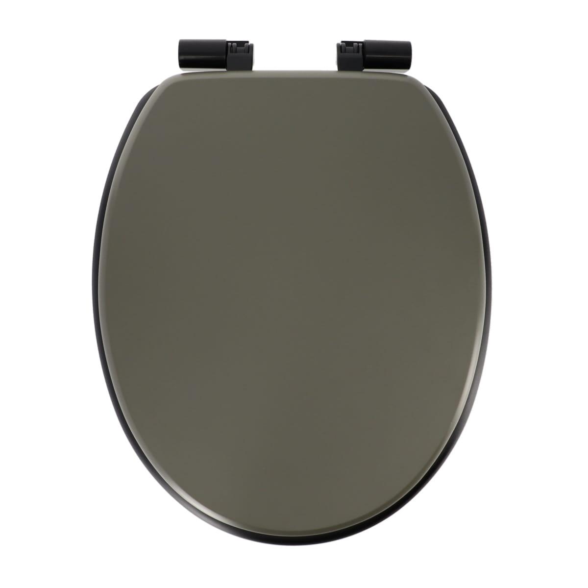 ABATTANT WC ASSISE NOIRE ATTACHES KAKI NOIR