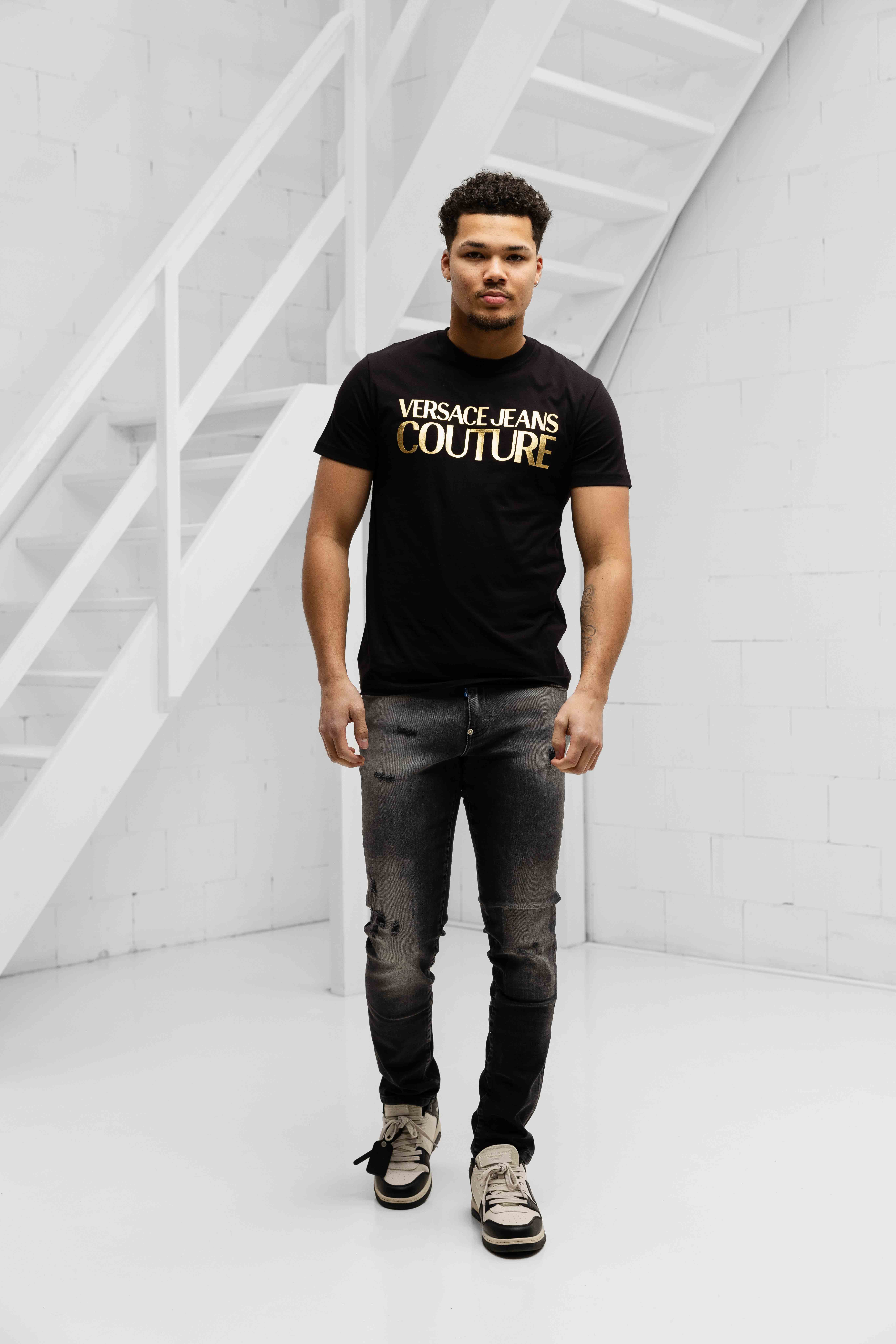 Versace Jeans Couture Logo T-Shirt Heren Zwart/Goud