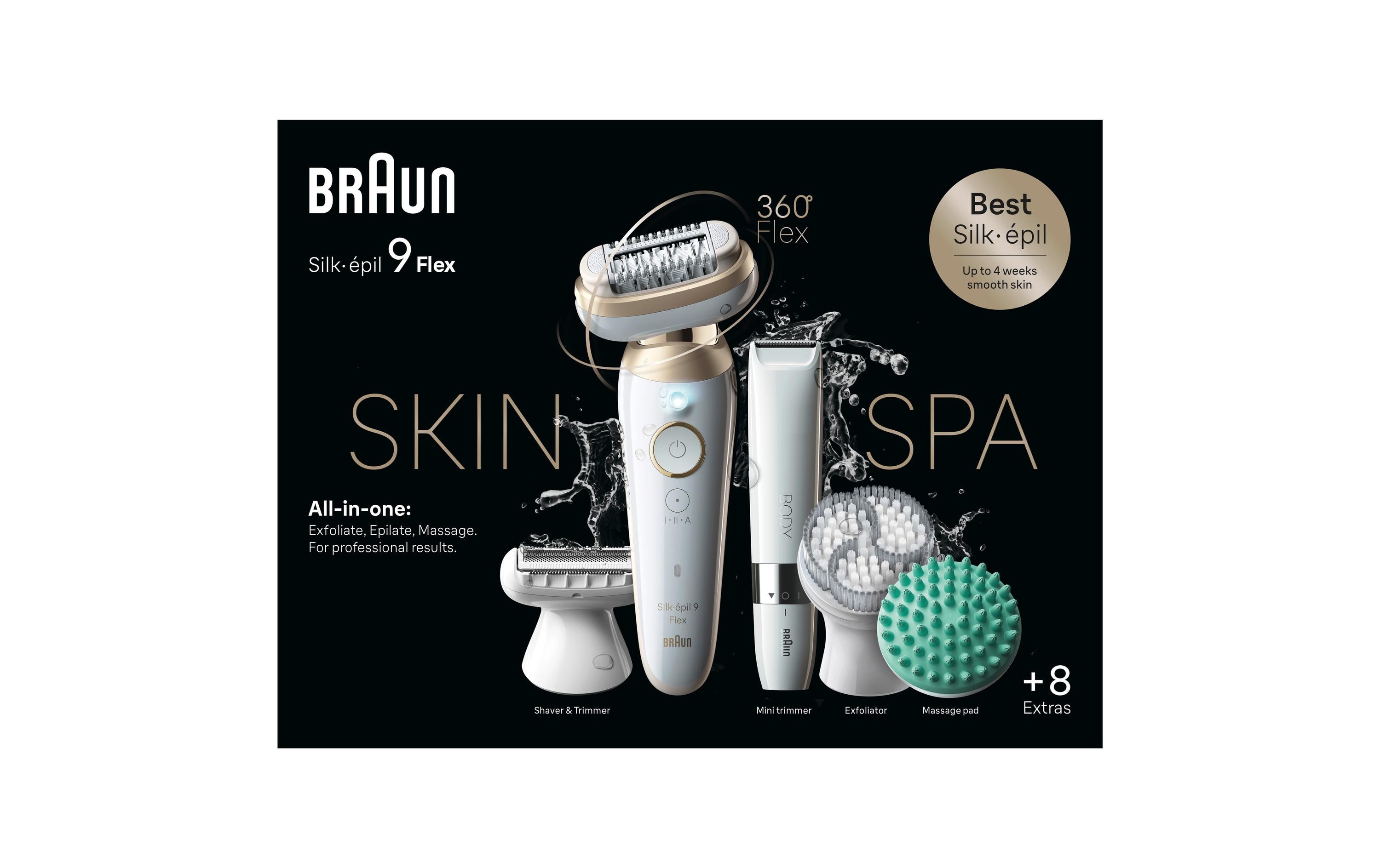 Epilierer Silk·épil 9 SkinSpa Flex 9-481 3D<br>Kabelloses Nass- und Trocken-Epiliergerät