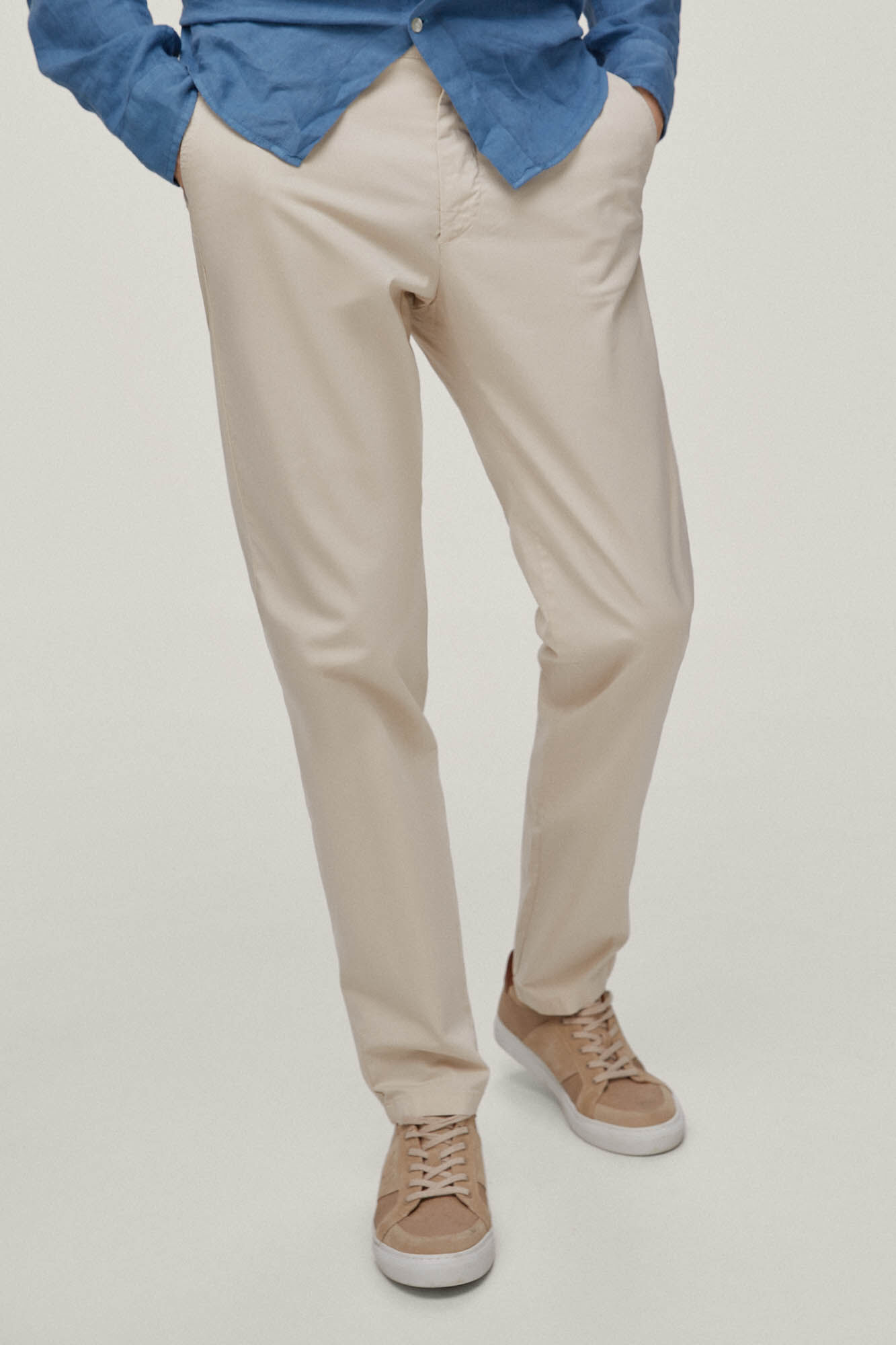 Calça chino premium flex ligero regular - Bege