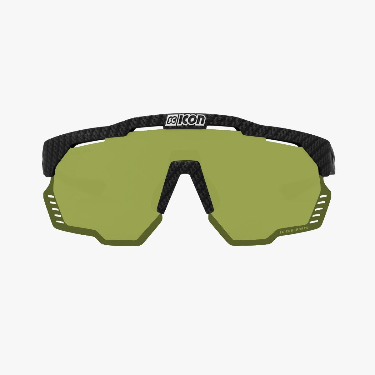 Scicon Aeroshade Kunken cykelbriller Matte Carbon Green Trail