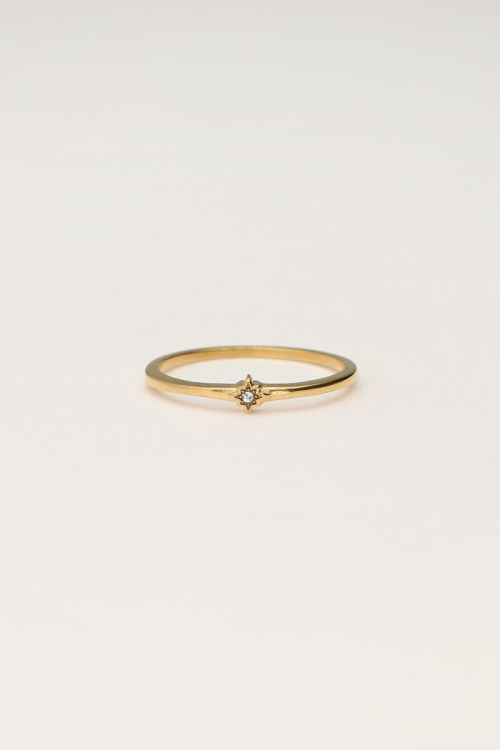 Minimalistische ring met strass