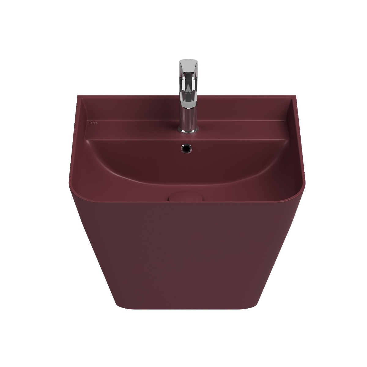 Isvea Sott Aqua hangende wastafel 50cm rood
