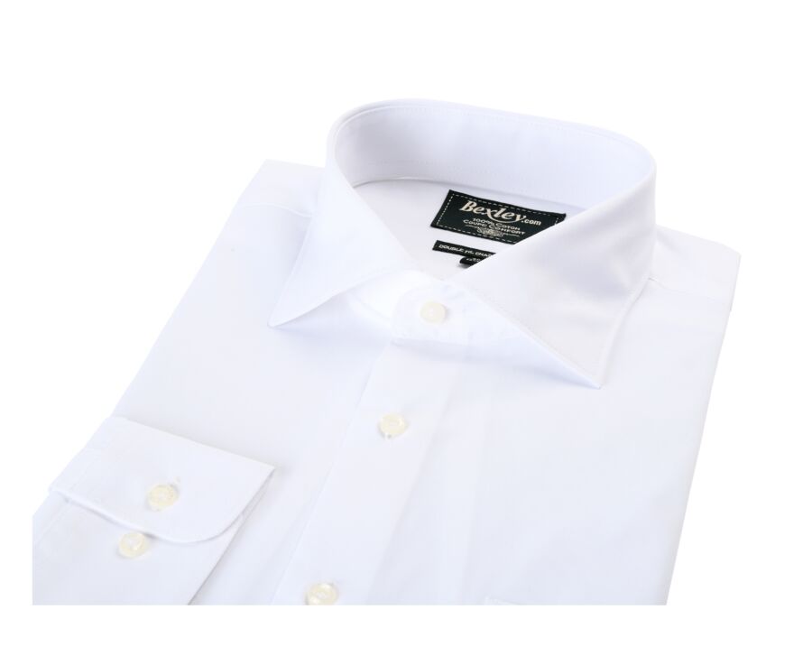 Chemise blanche en coton - Poche poitrine - ALBERTO II CLASSIC