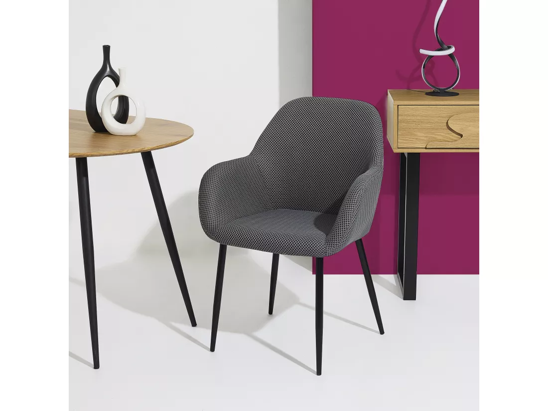 Fauteuil Atome Gris - Lot de 2