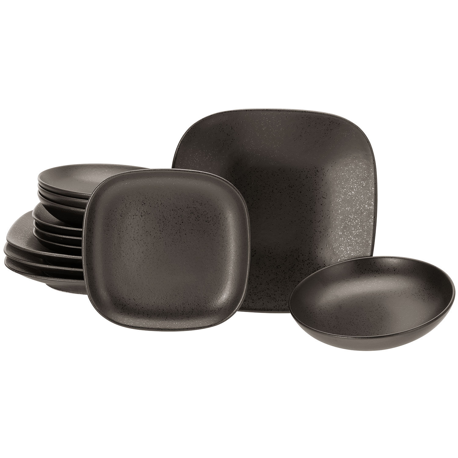 Teller-Set Magic Black Square, 12-teilig