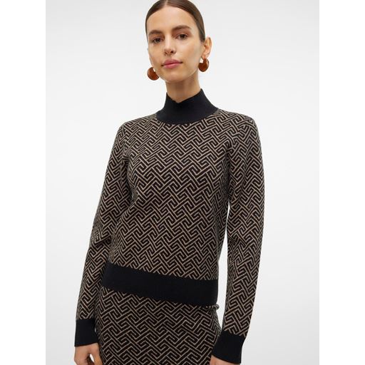Vero Moda Aria Art Striktrøje, Black, XL