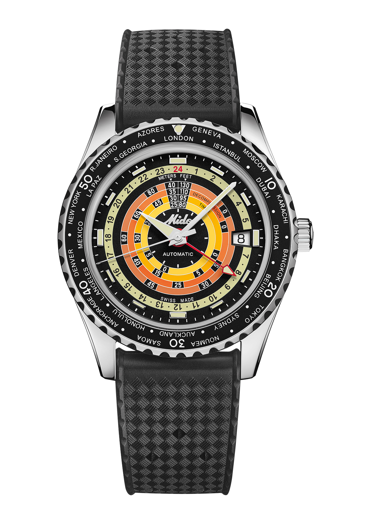 Mido Ocean Star Decompression Worldtimer Schwarz