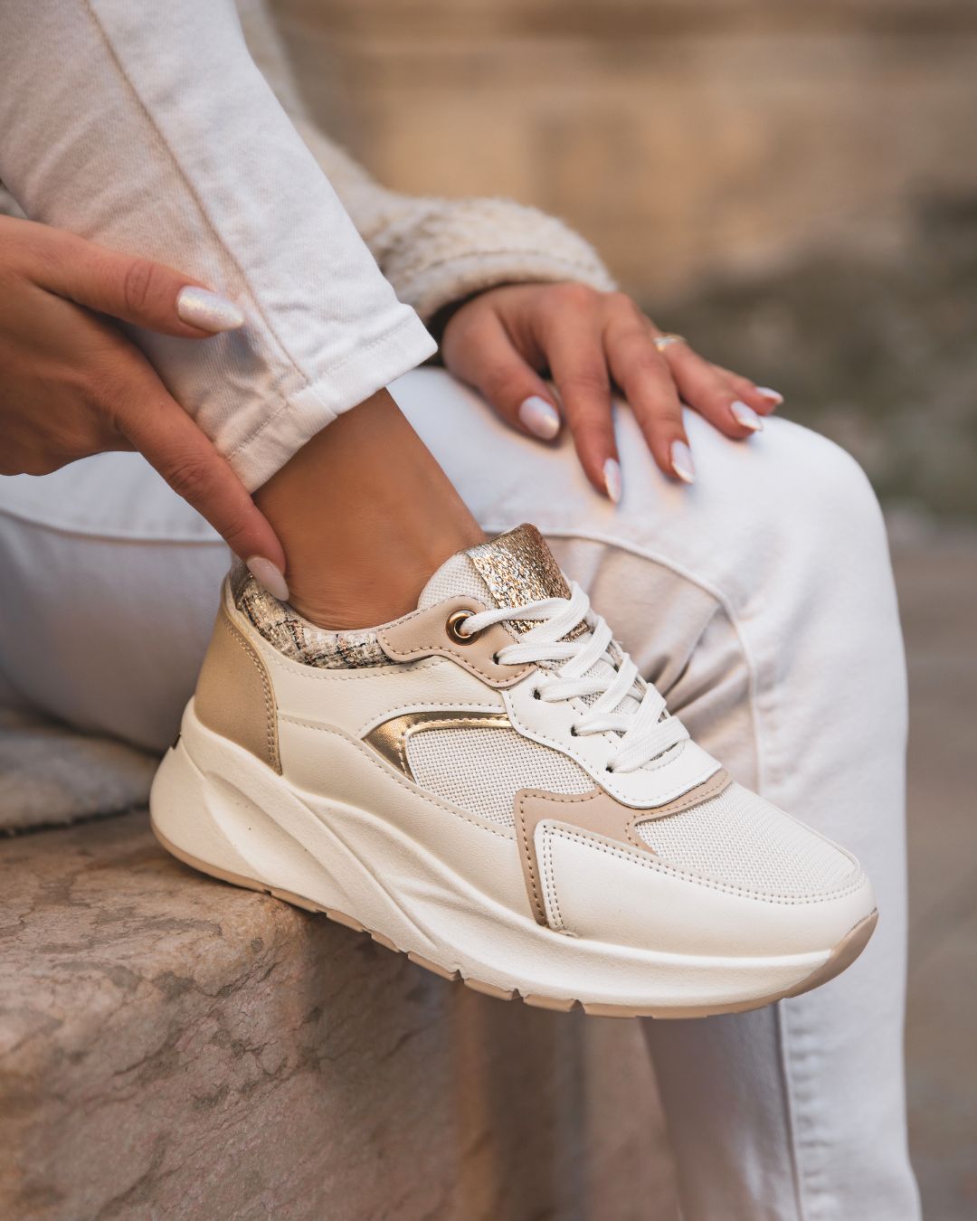 Basket femme taupe semelle épaisse - Honorine