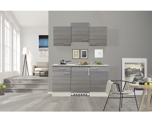 Flex Well Enkele Keuken met Apparaten Pinea 150,5 cm dennen nougat textuur gedemonteerde variant omkeerbaar 00011802