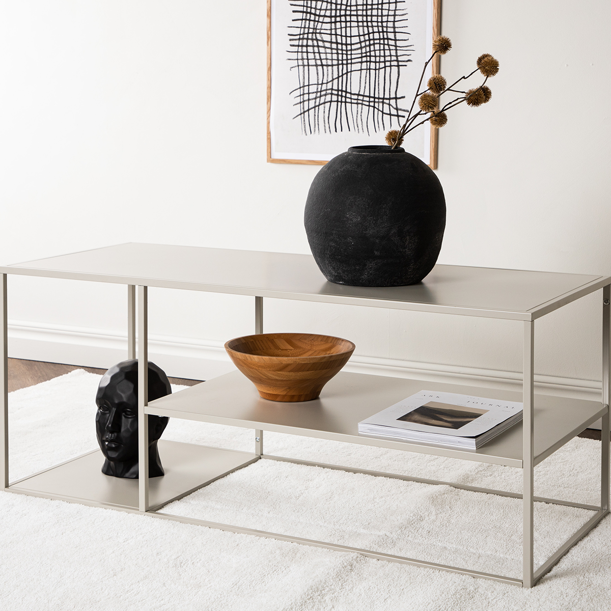 Metalen salontafel Jesse Beige