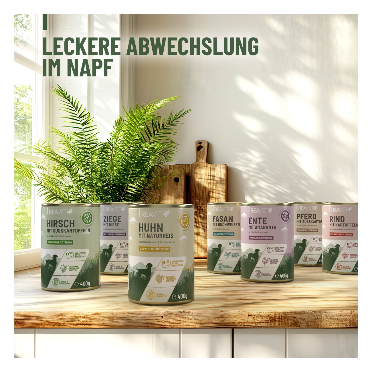 REAVET Hundenassfutter - Pferd mit Süßkartoffeln an Pastinaken & Brombeeren 6x2,4 kg