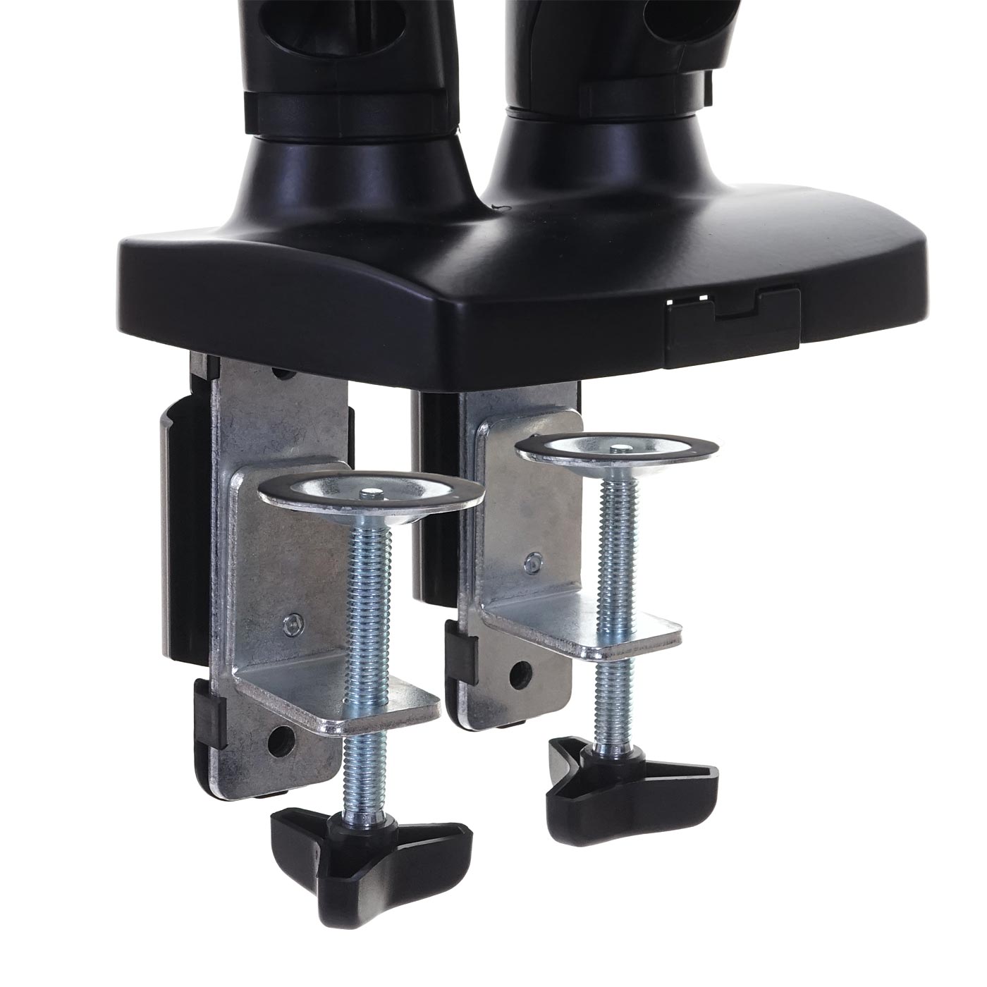 Monitorhalter MCW-D39, Halterung Tischhalterung, Klemme/Bohrungsmontage VESA bis 75x75/100x100mm bis 9kg je Arm ~ zweiarmig