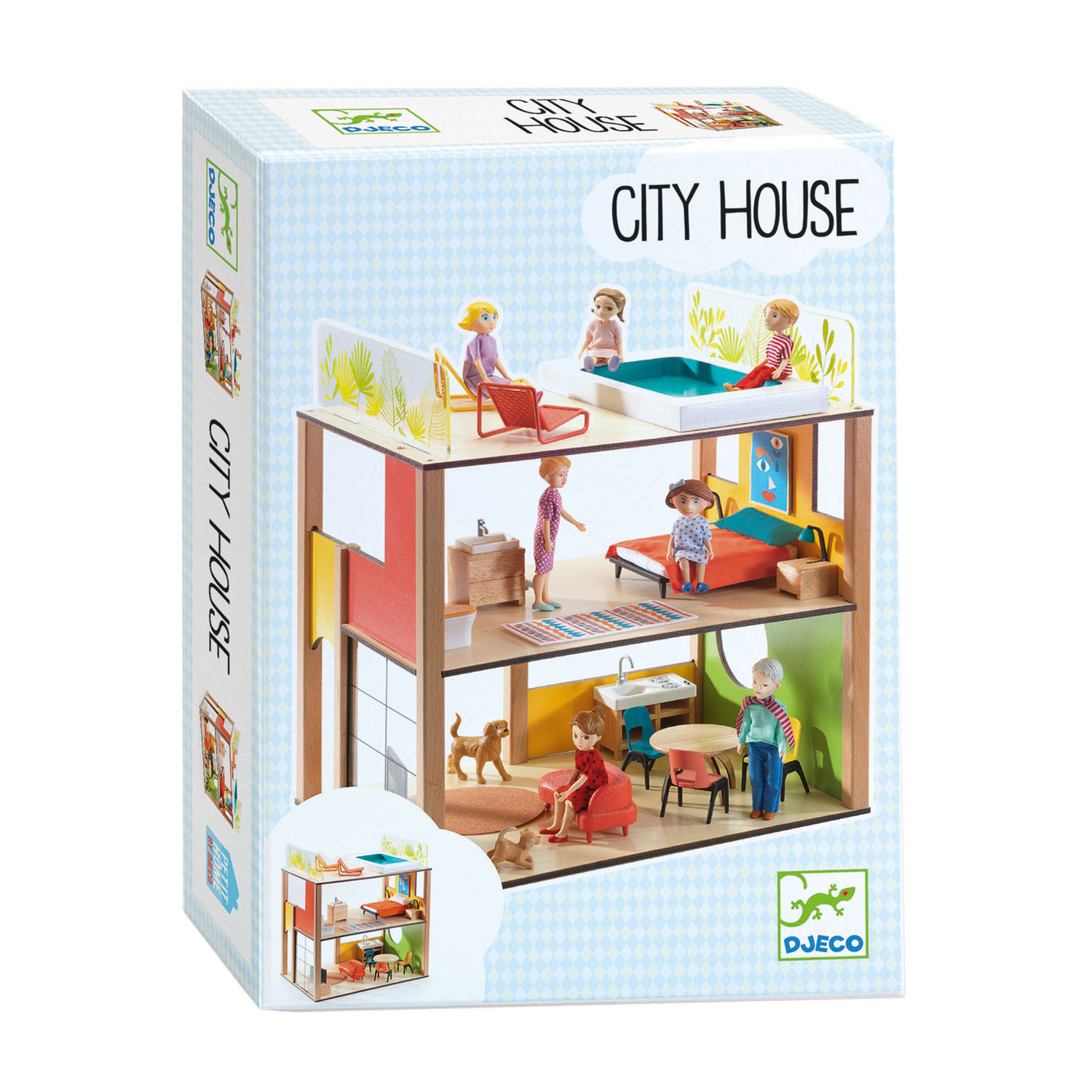 Djeco City HouseHouten Poppenhuis incl. Meubels