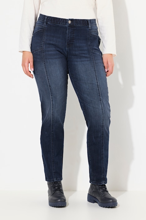 Boyfriend-Jeans, Ziernähte, weites Bein, 4-Pocket-Schnitt