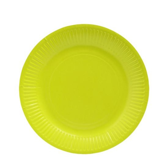 (20er Set) Ø23cm Pappteller Einweg Papier Teller Party Geschirr Tisch Deko (79213I) - Kiwigrün