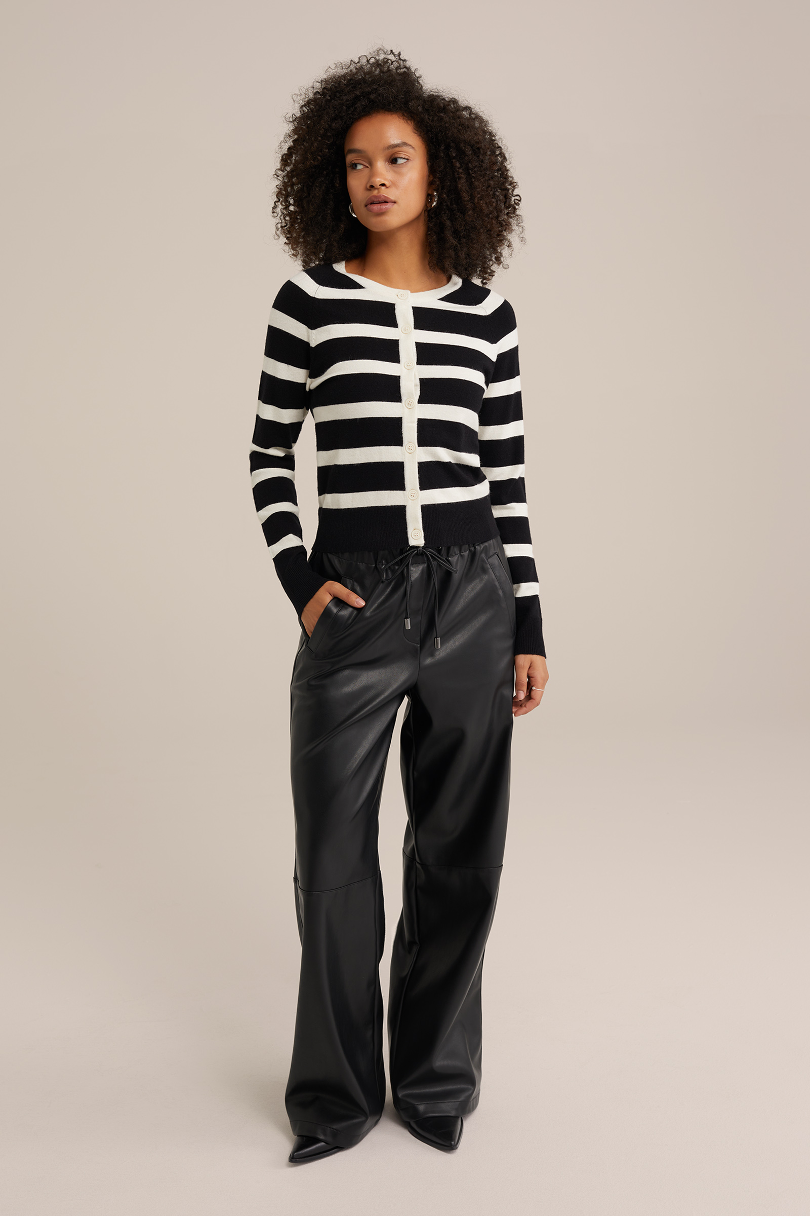 Gestreept vest WE Fashion Zwart