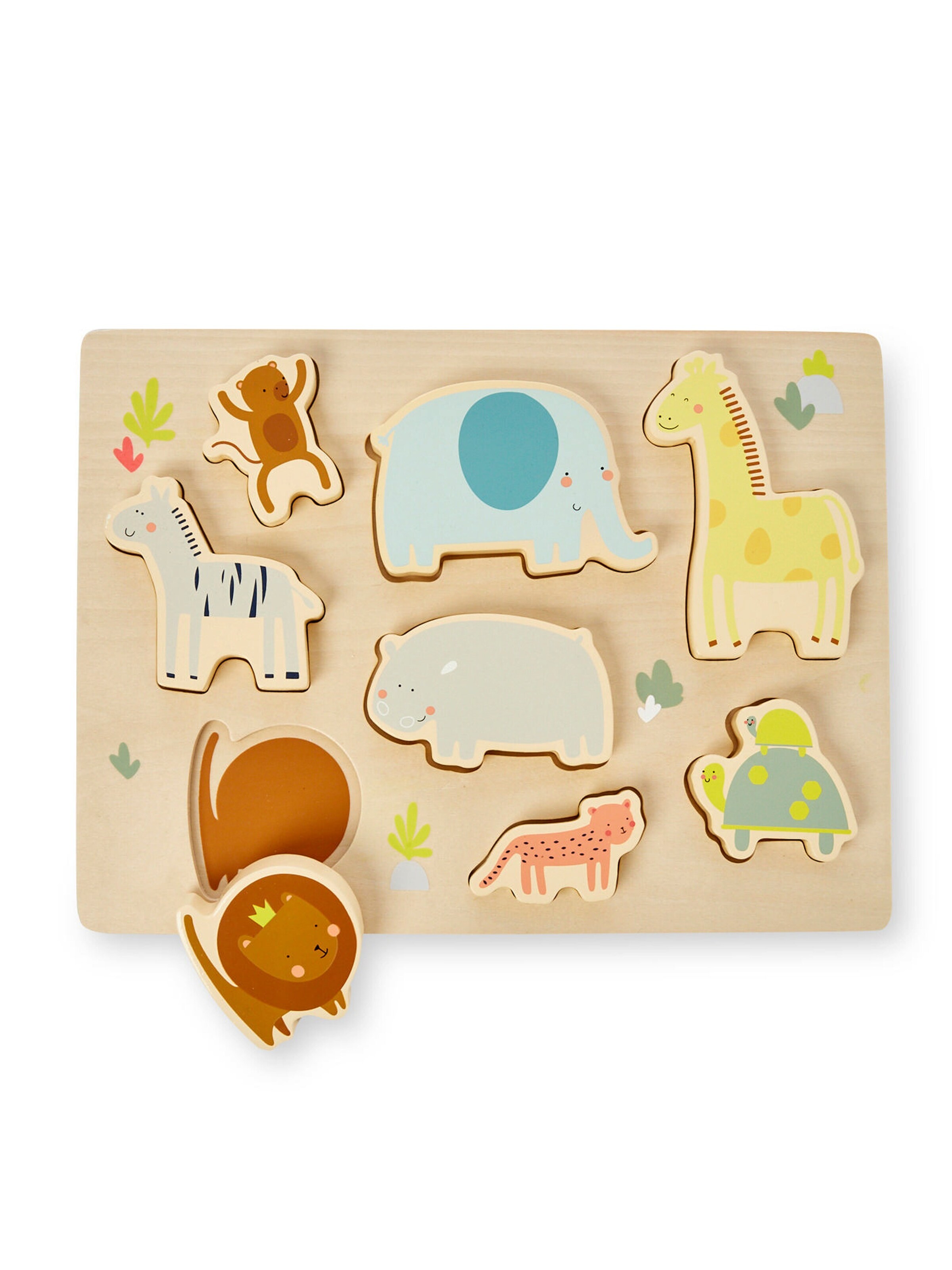 Vertbaudet Kleinkinder Steckpuzzle DSCHUNGEL aus Holz FSC® mehrfarbig