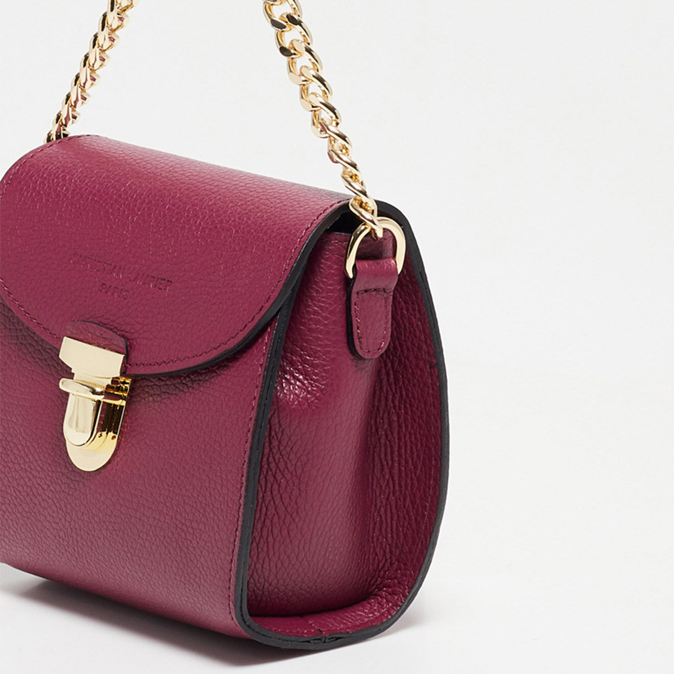 Christian Laurier Sac bandoulière en Cuir Chelsea prune - 19x16x9 cm