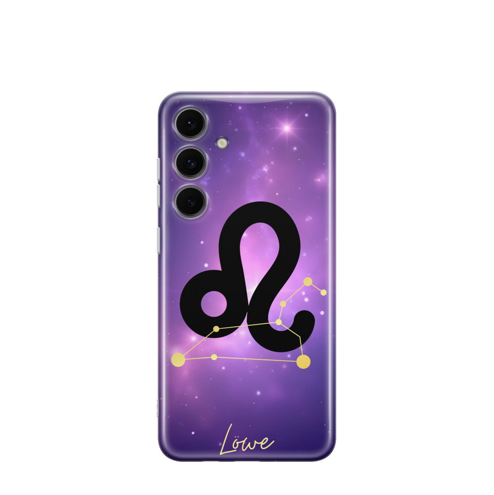 Samsung Galaxy S24 FE Gummi Hülle Löwe 1 - Lila-Violett