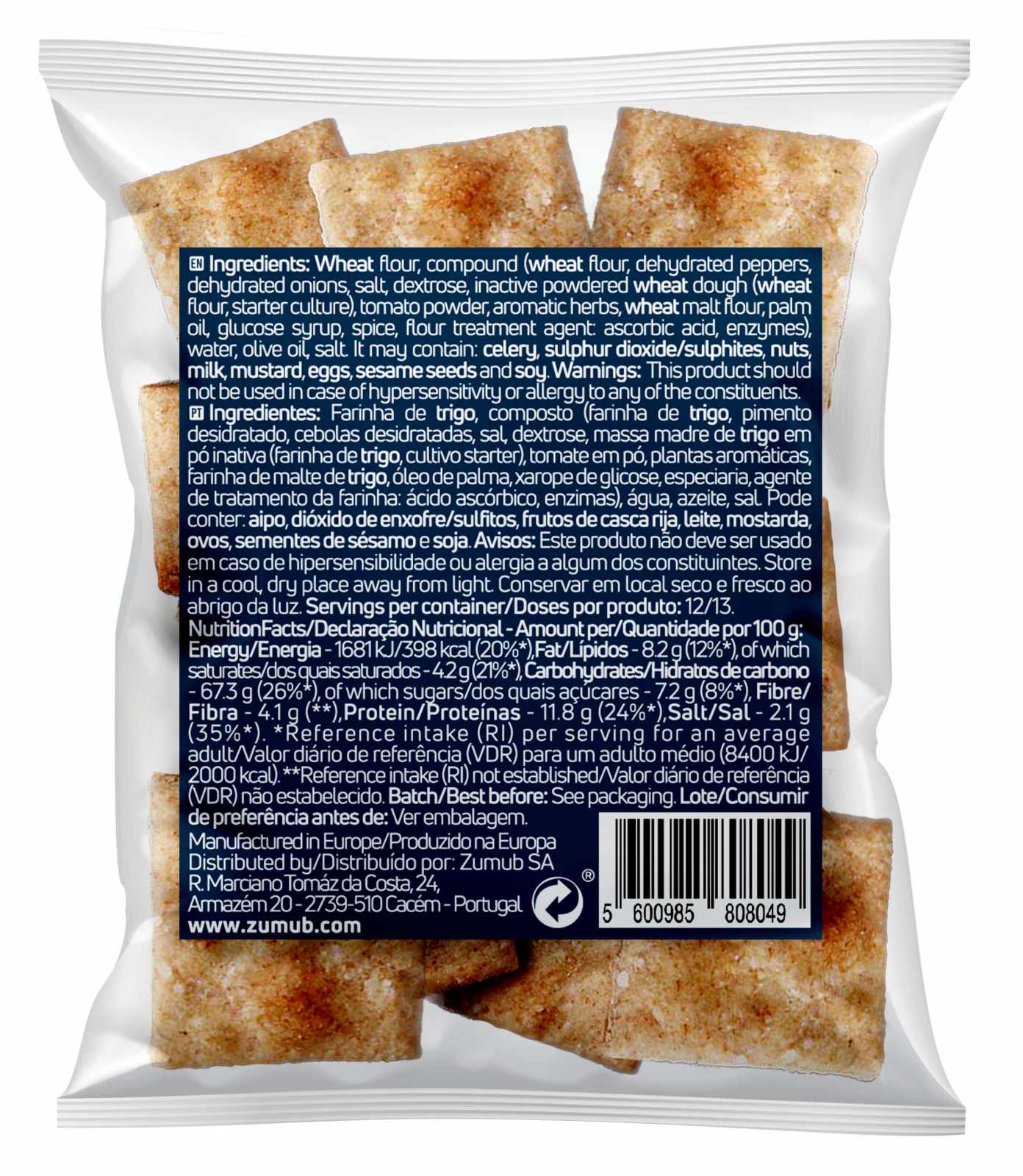 Biscoitos crocantes Zumub com azeite e alecrim 50g