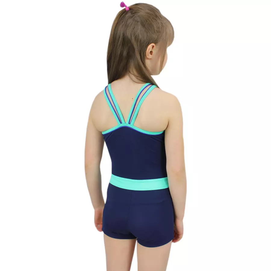 Aquarti Mädchen Badeanzug mit Bein Racerback grün