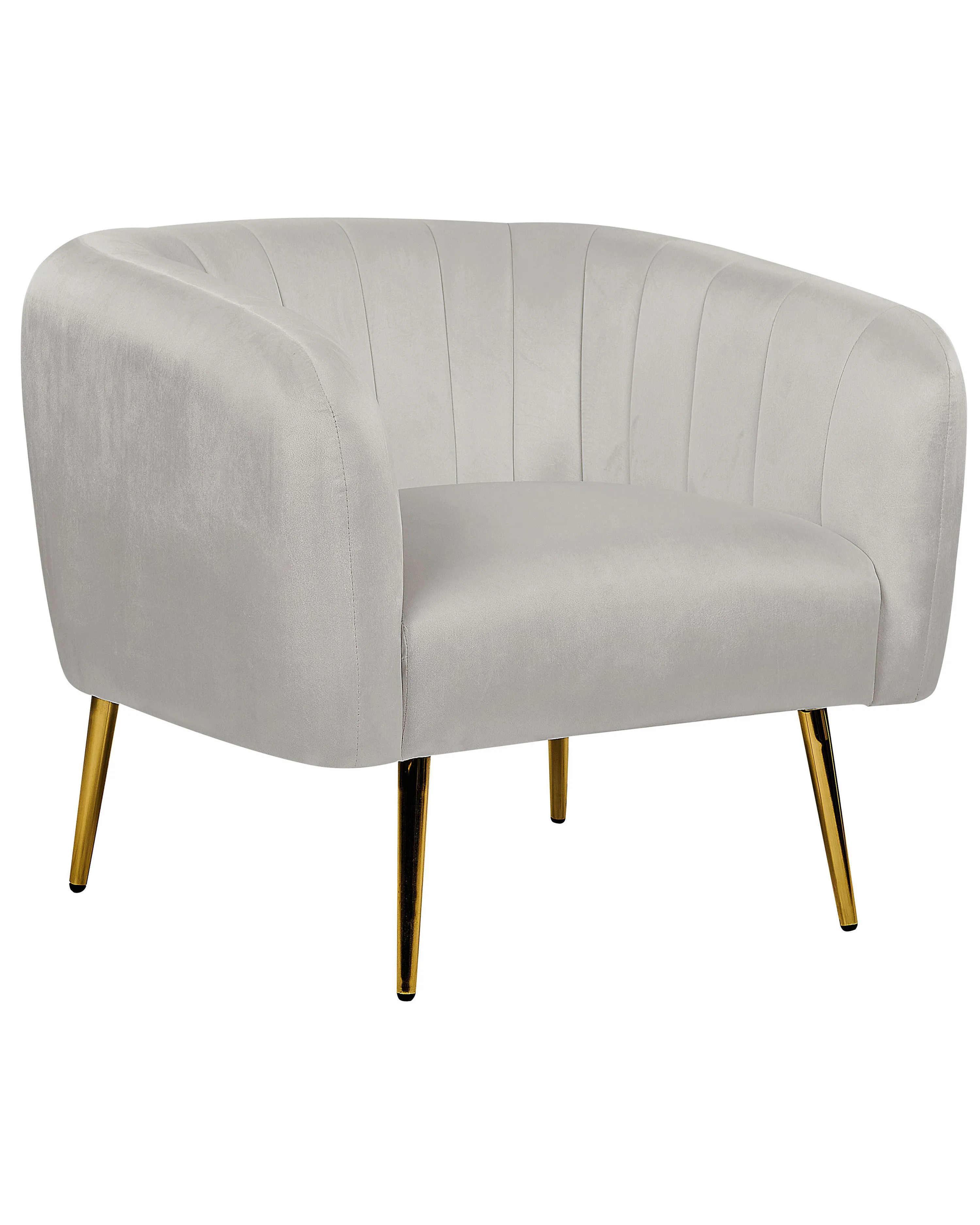 Fauteuil LACONIA Fluweel Lichtgrijs