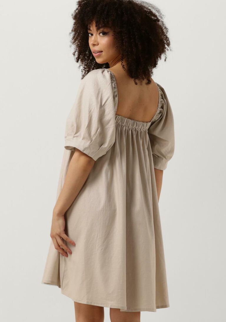 GESTUZ beige gestuz mini jurk lizagz linen short dress