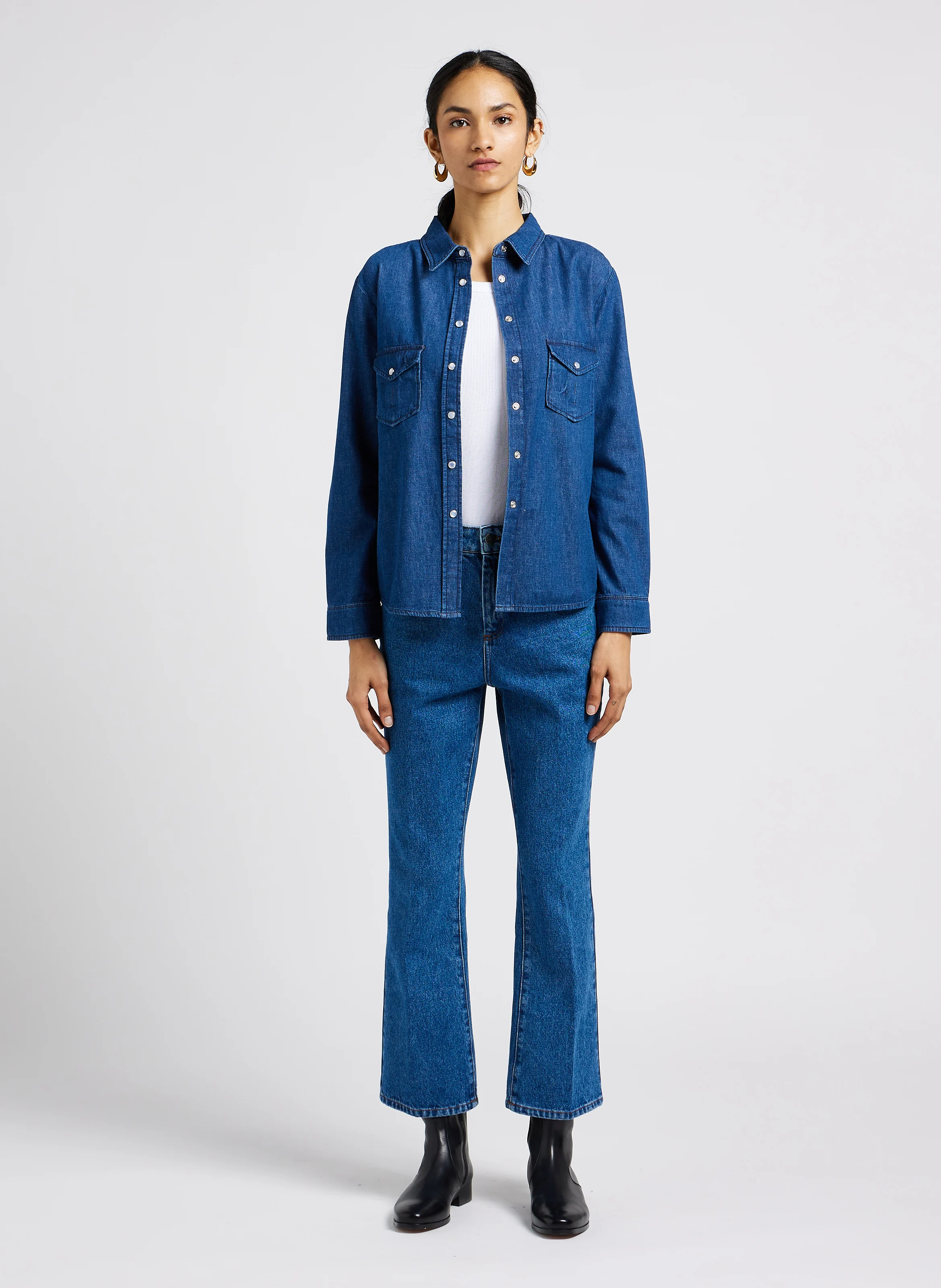 FRANCISCO - Jean flare en coton | Bleu
