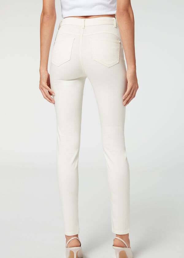 Calça jeans skinny push-up de cintura alta com toque suave