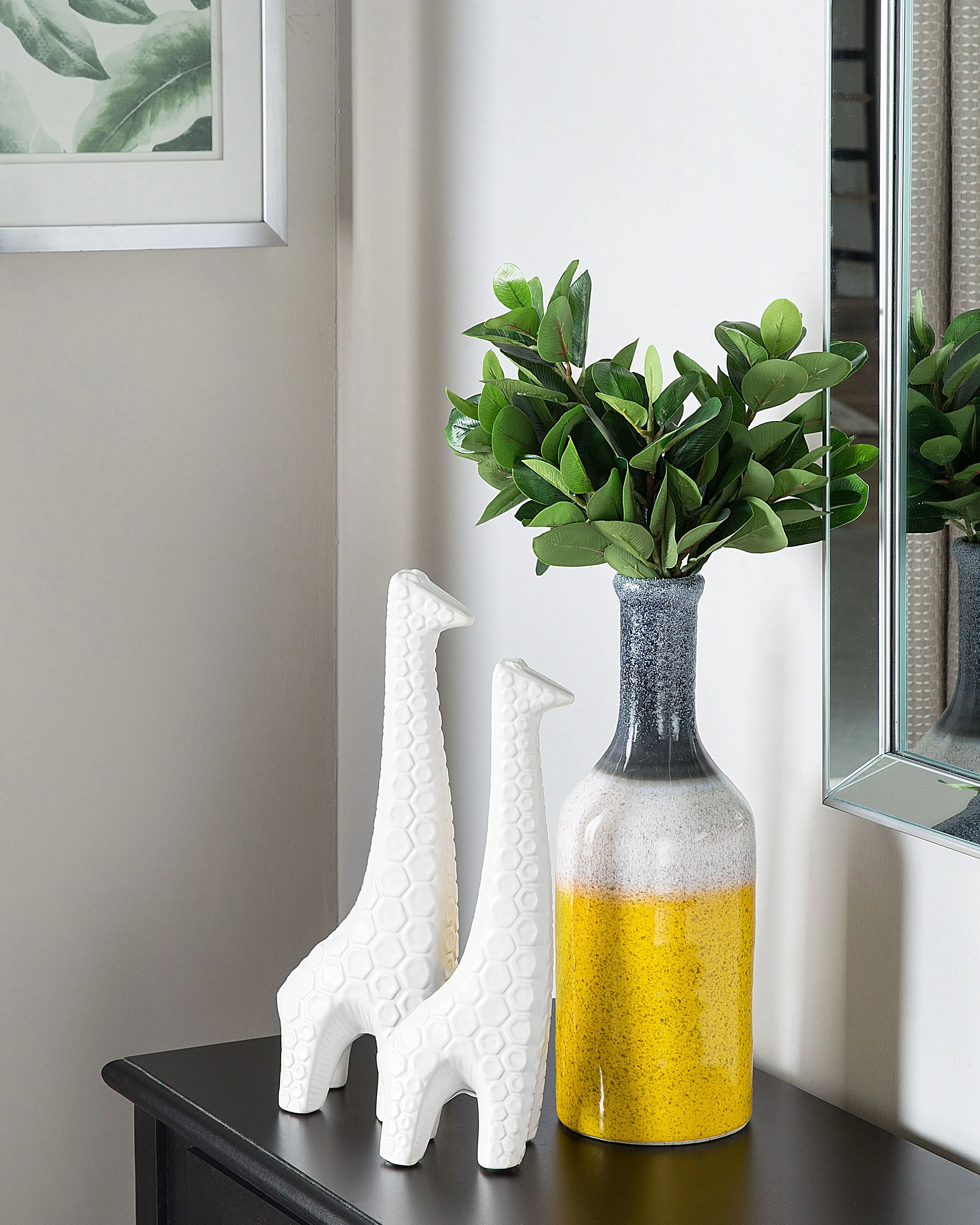 Decoratieve vaas LARNACA Steengoed 36 cm Meerkleurig