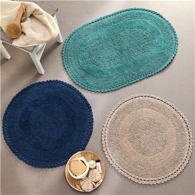 Tapis de bain coton finition crochet - 1700 g/m² - BECQUET CRÉATION